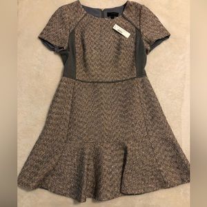 JCrew Metallic Mixed Tweed Dress Gray/Gold/Purple Fit/Flare Excellent Condition